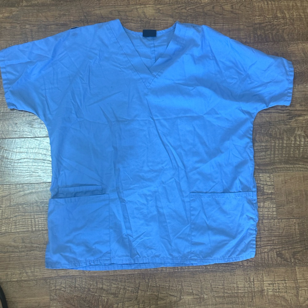 Cherokee Blue Scrub Top SZ L